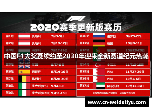 中国F1大奖赛续约至2030年迎来全新赛道纪元热潮